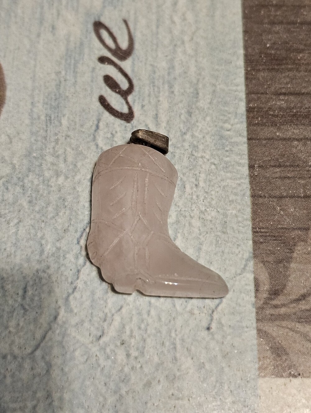 Pink Cowboy Boot Stone Pendant